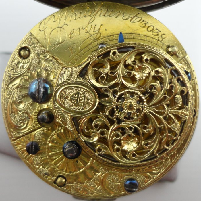 Small antique silver Pair Cased Verge Pocket Watch J Whitehurst Derby